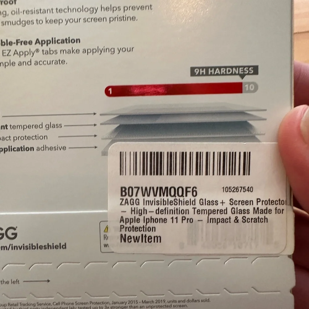 InvisibleShield Glass+ Screen Protector for iPhone 11 Pro ZAGG new in box clear